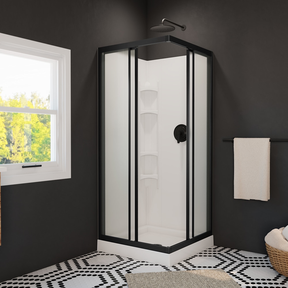 Mediterranean III 32 x 32 Polystyrene Center Drain Shower Kit in